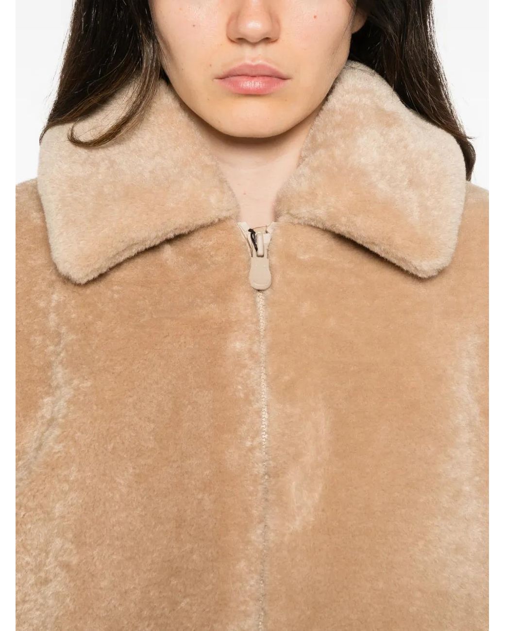Save The Duck Natural Faux-Fur Panelled Puffer Coat