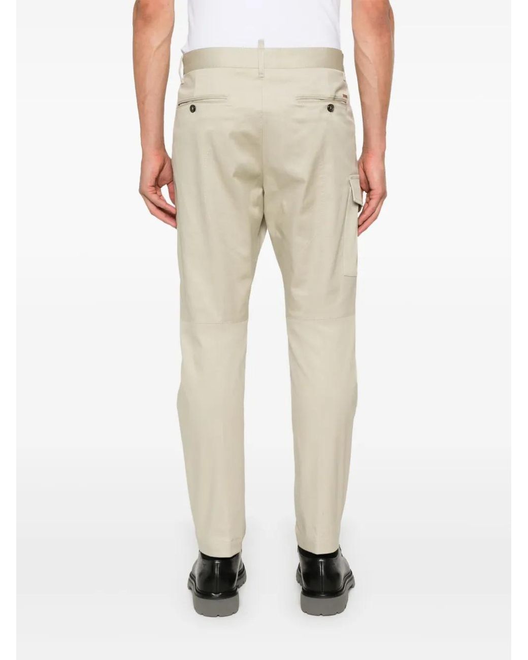 DSquared² Natural Logo-Plaque Cargo Pants For for men