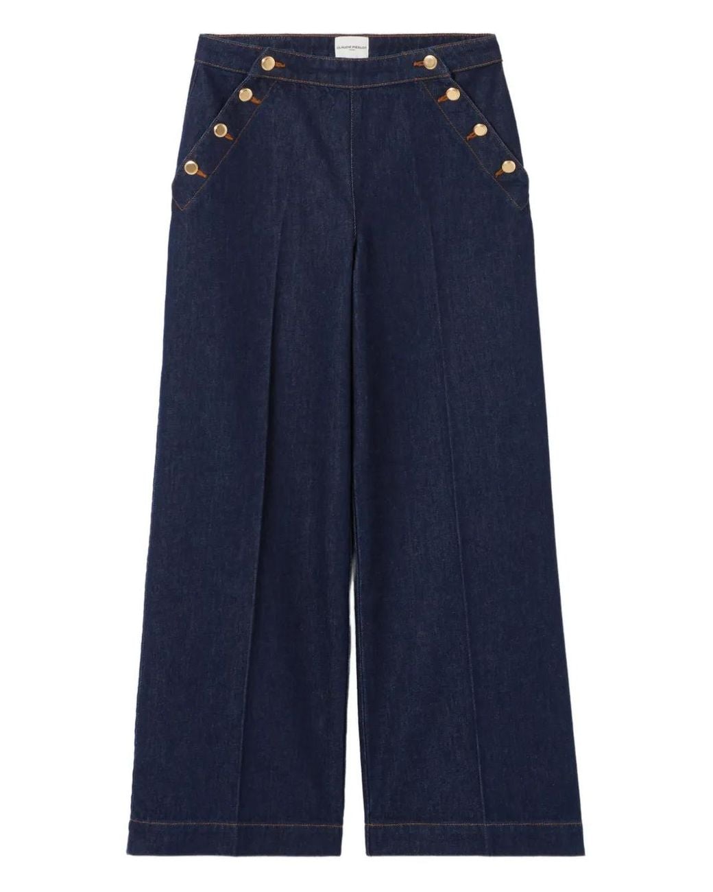 Claudie Pierlot Blue Sailor Wide-Leg Jeans