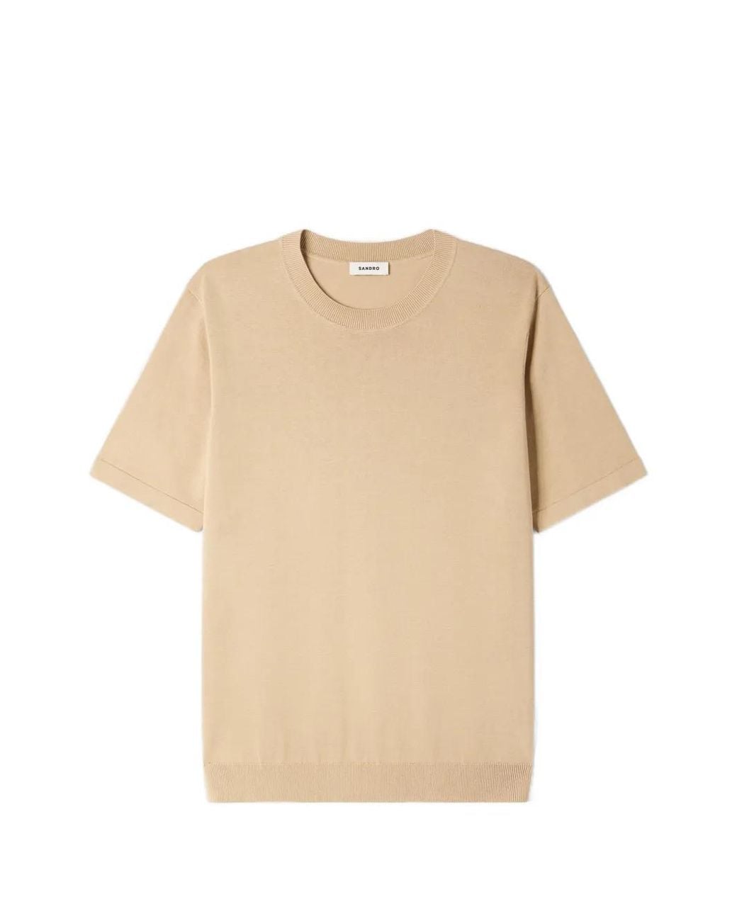 Sandro Natural Knitted T-Shirt for men