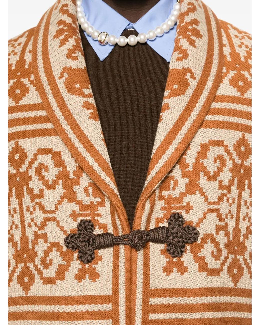 Valentino Garavani Brown Jacquard Jacket for men