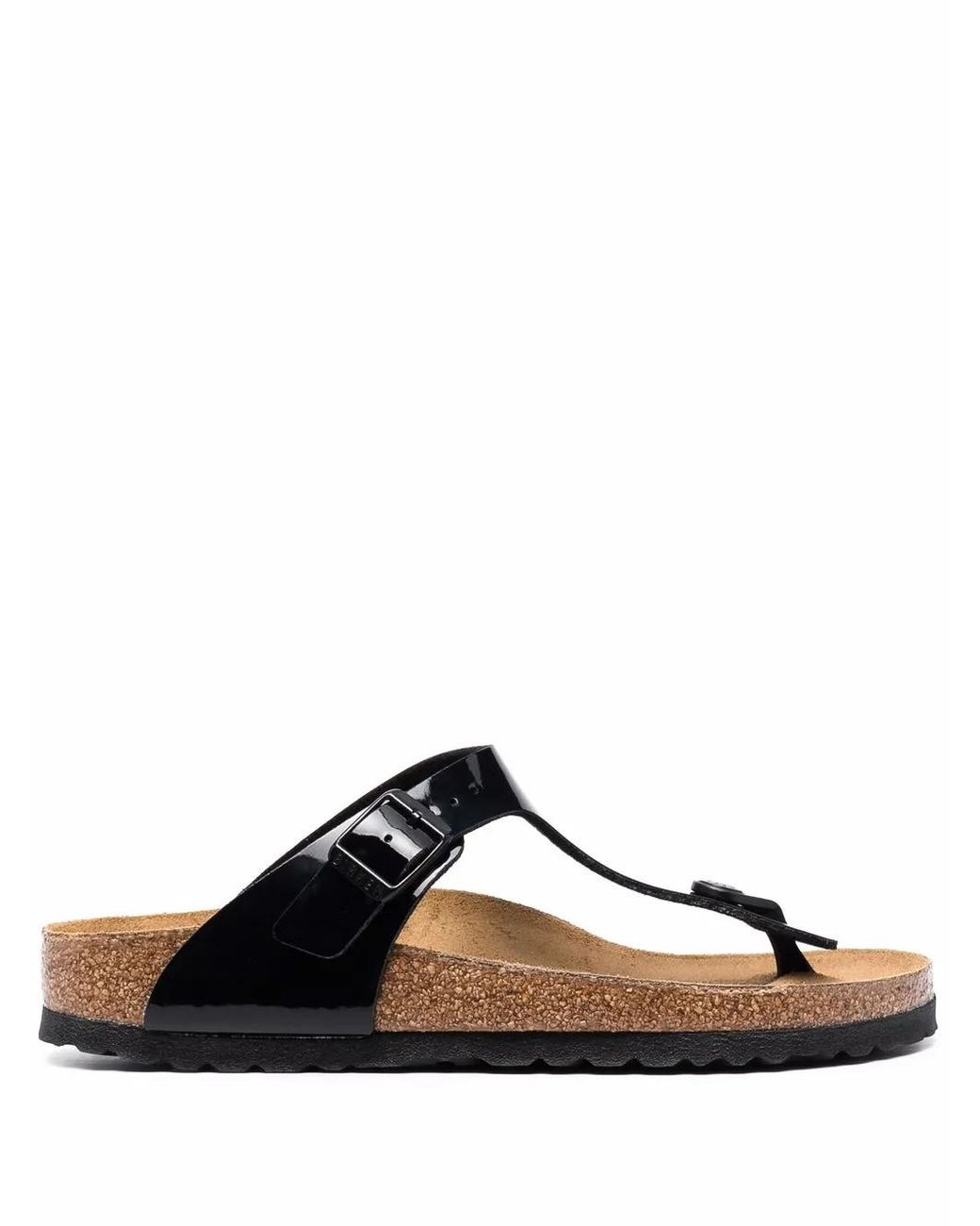 Birkenstock Black Gizeh Patent-Leather Sandals