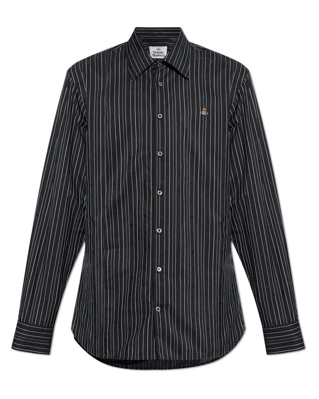 Vivienne Westwood Blue Orb-Embroidered Shirt for men