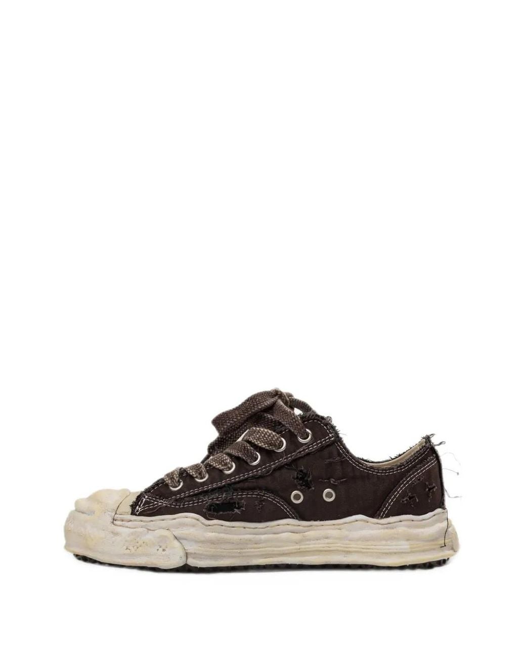 Maison Mihara Yasuhiro White "Hank" Og Sole Ripped Overdye Canvas Low-Top Sneakers for men