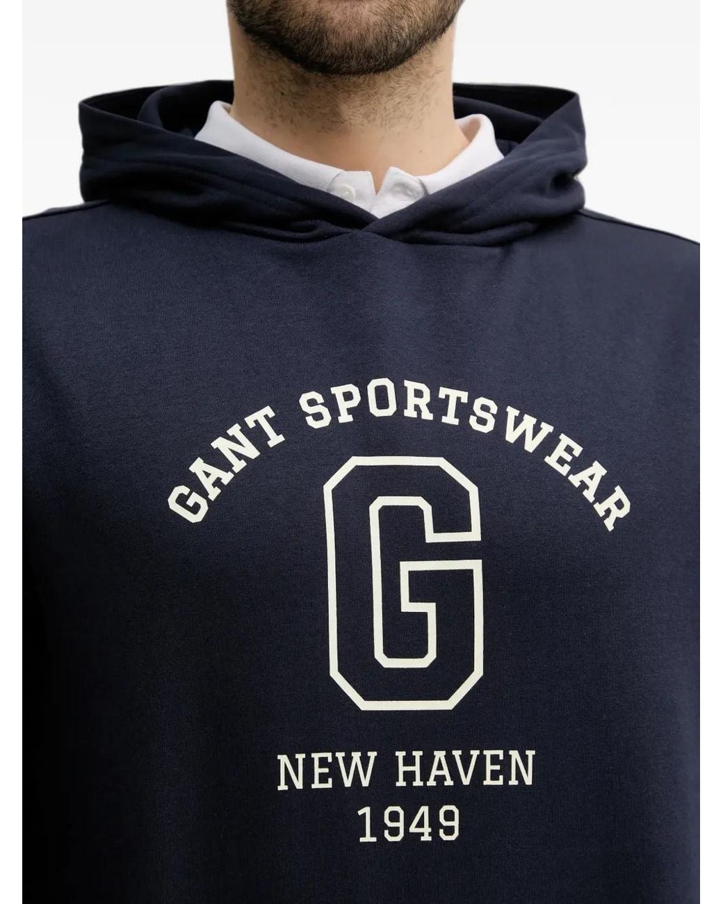 Gant Blue Graphic-Print Hoodie for men