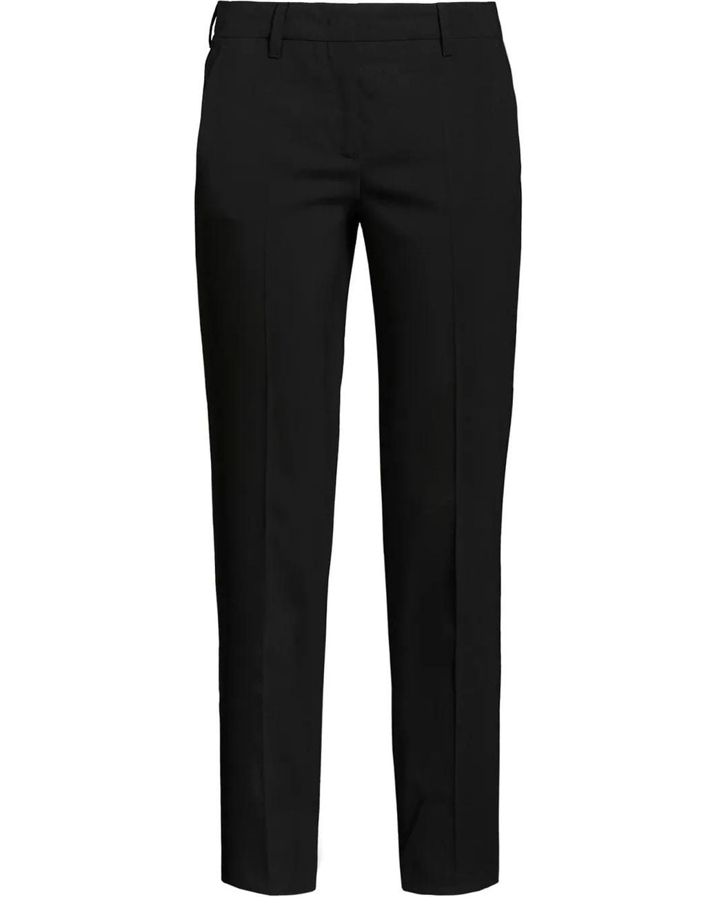 Prada Black Cropped Slim-fit Trousers