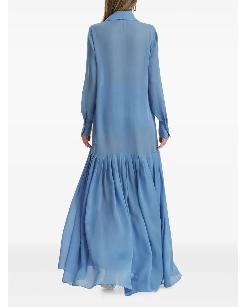 Il Volo Blue Noa Pleated Shirt Dress