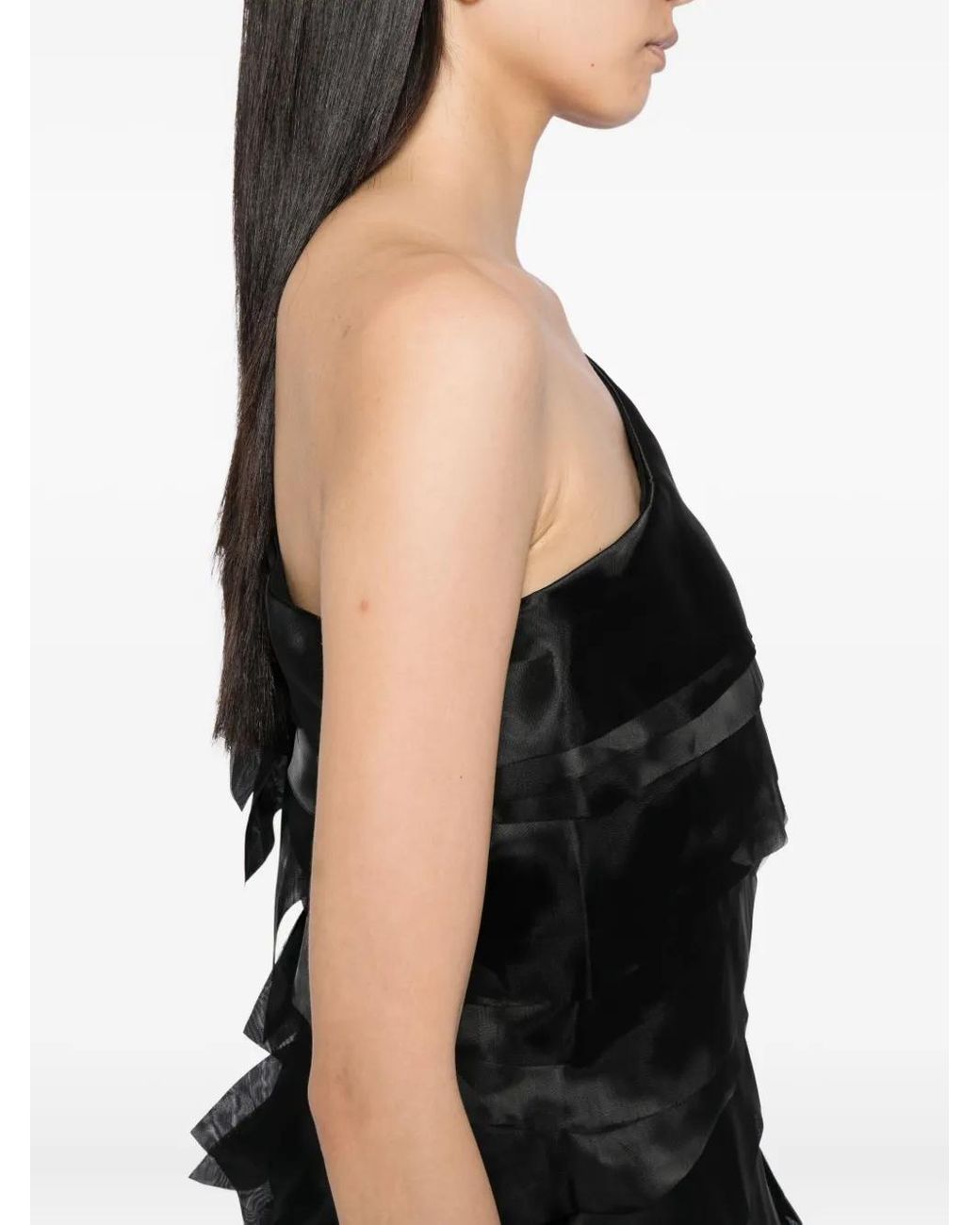 Saiid Kobeisy Black Layered Organza Dress