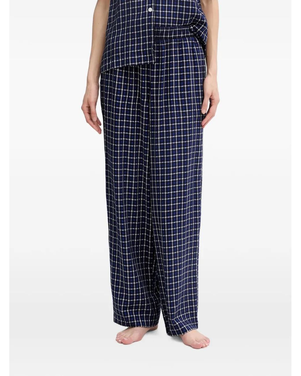 DKNY Blue Check-Pattern Pajamas