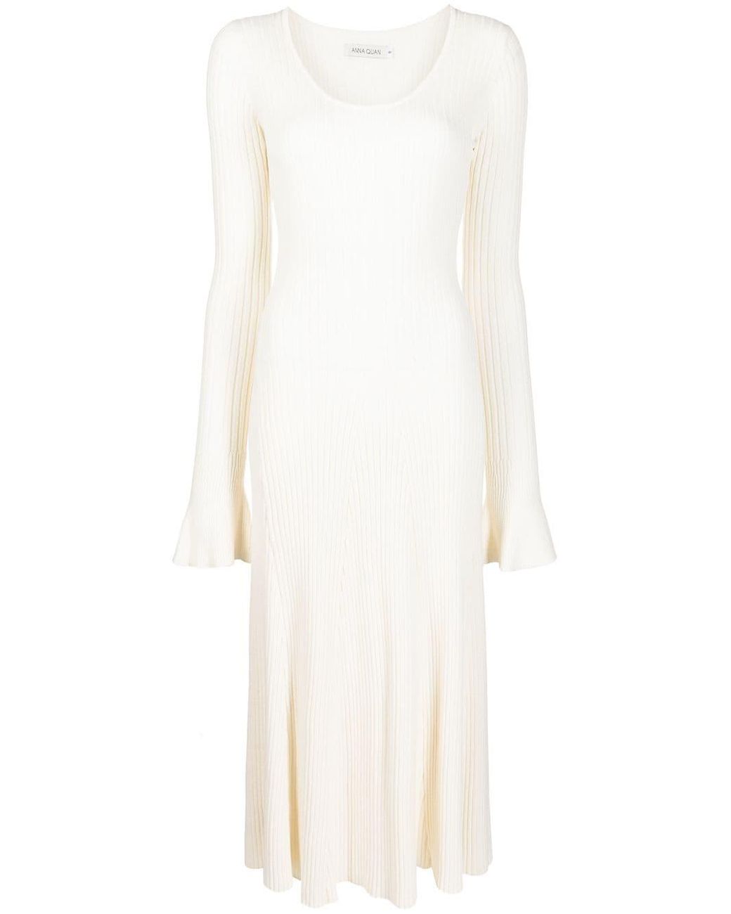 Anna Quan Ribbed Knit Dress in White | Lyst