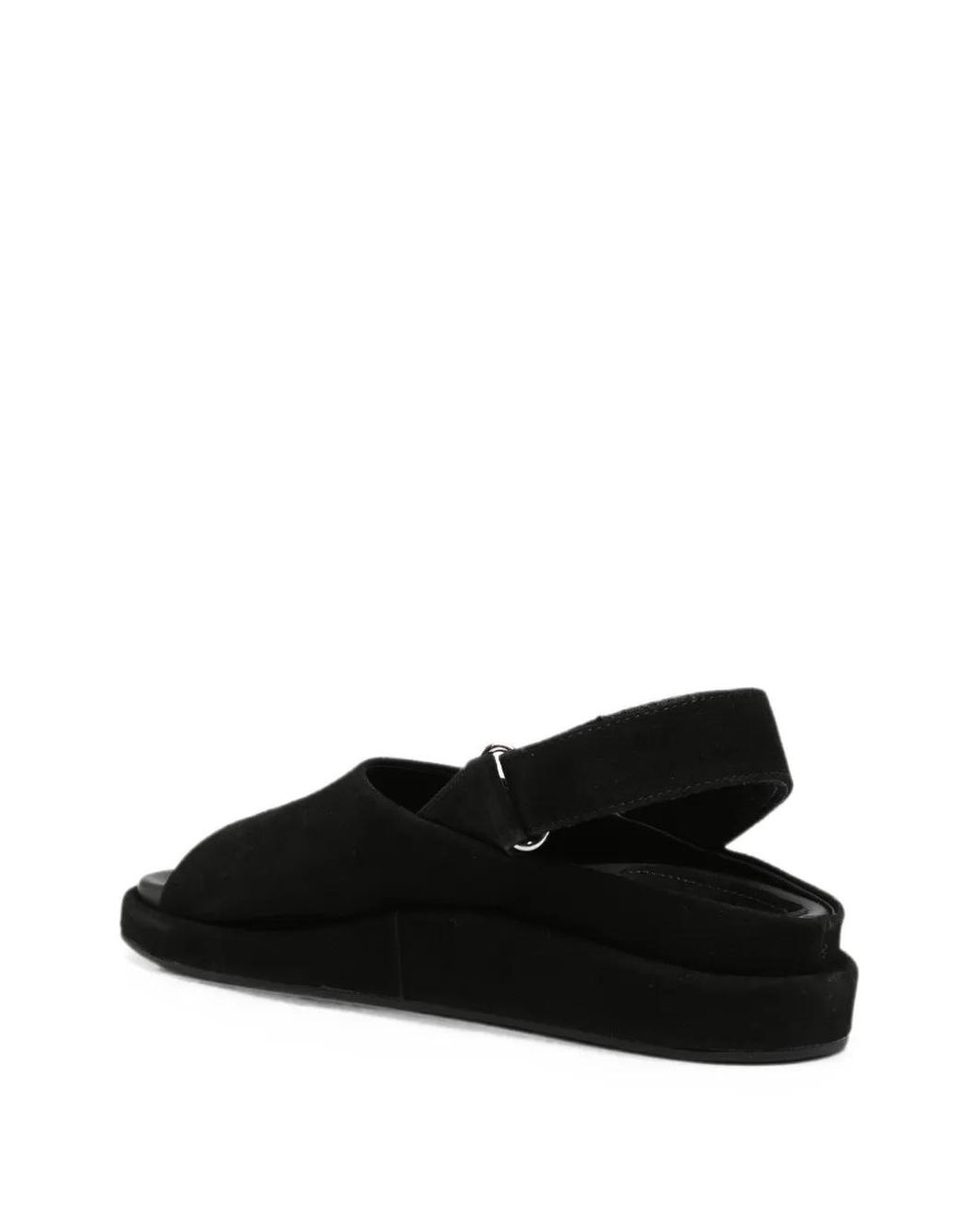 SERGIO MORETTI FIRENZE Black Logo-Plaque Touch-Strap Sandals