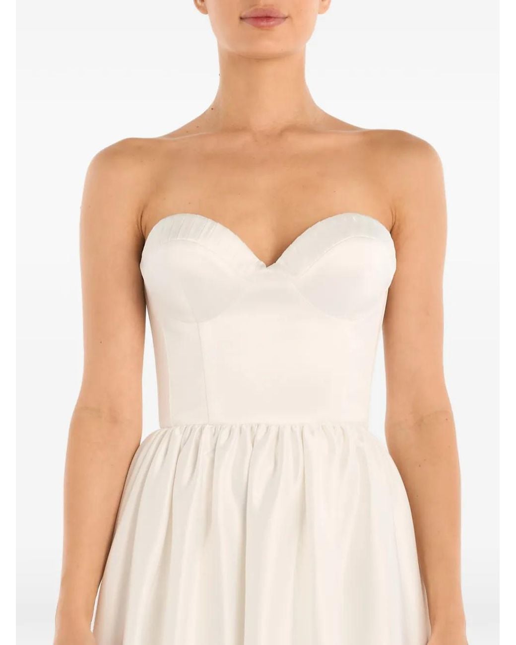 POST MERIDIEM White Pleated Midi Dress