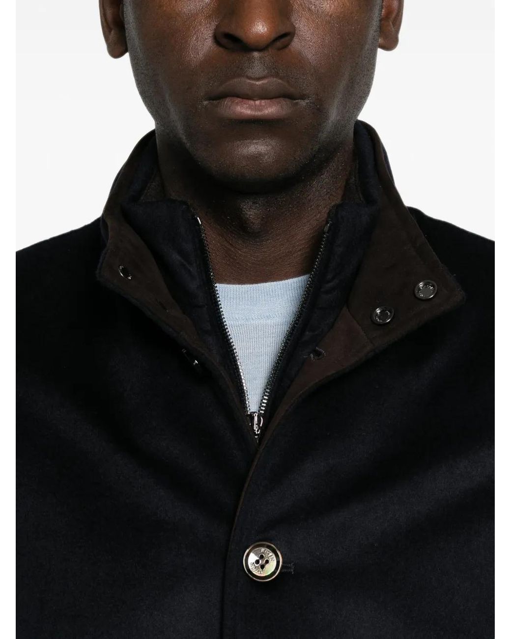 Moorer Bomberjack Met Knoopsluiting in het Black voor heren