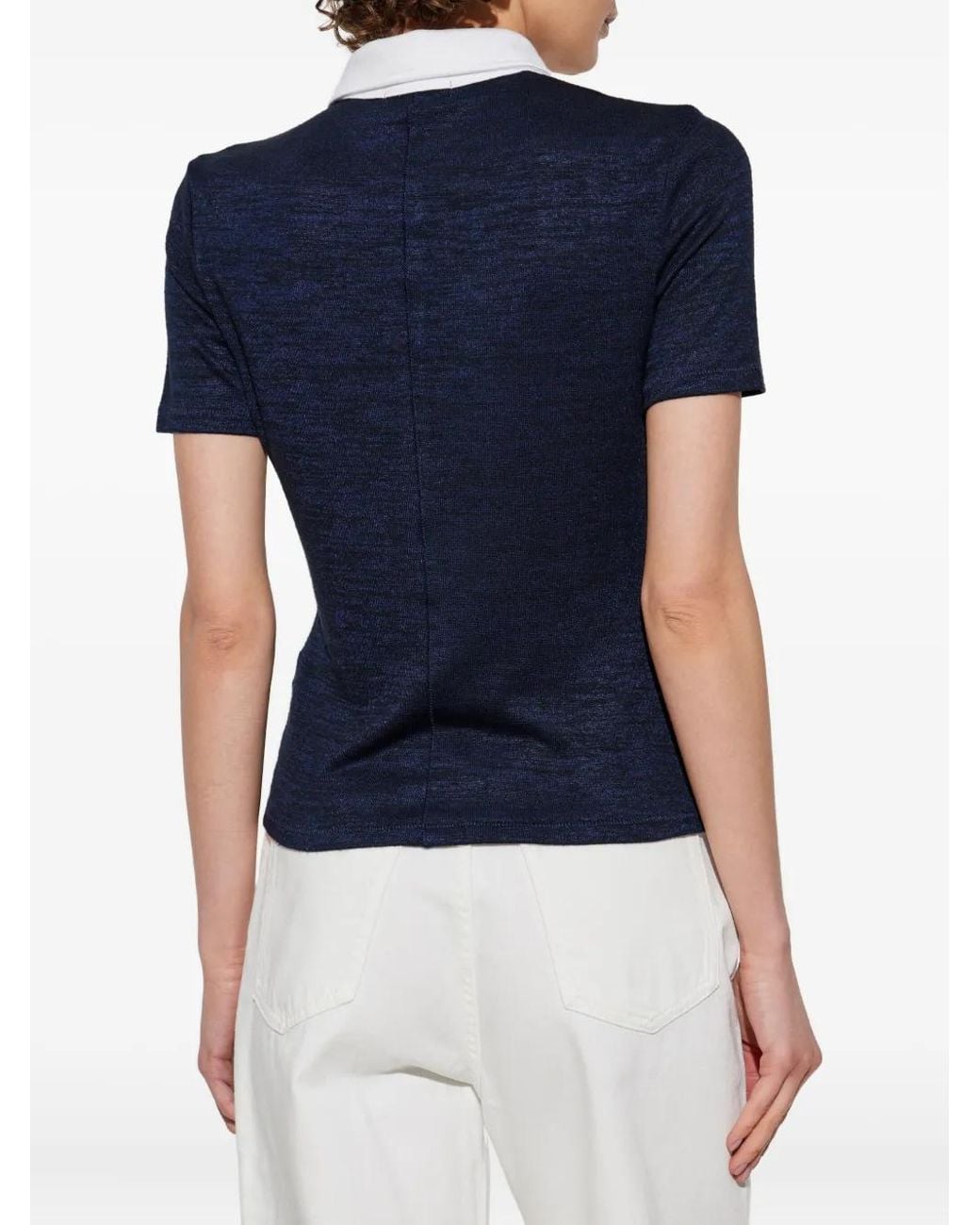 Rag & Bone Blue Two-Tone Polo Top