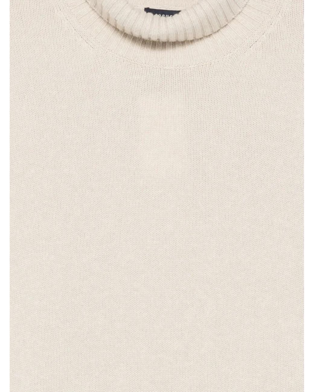 Soeur White Roll-Neck Wool Sweater