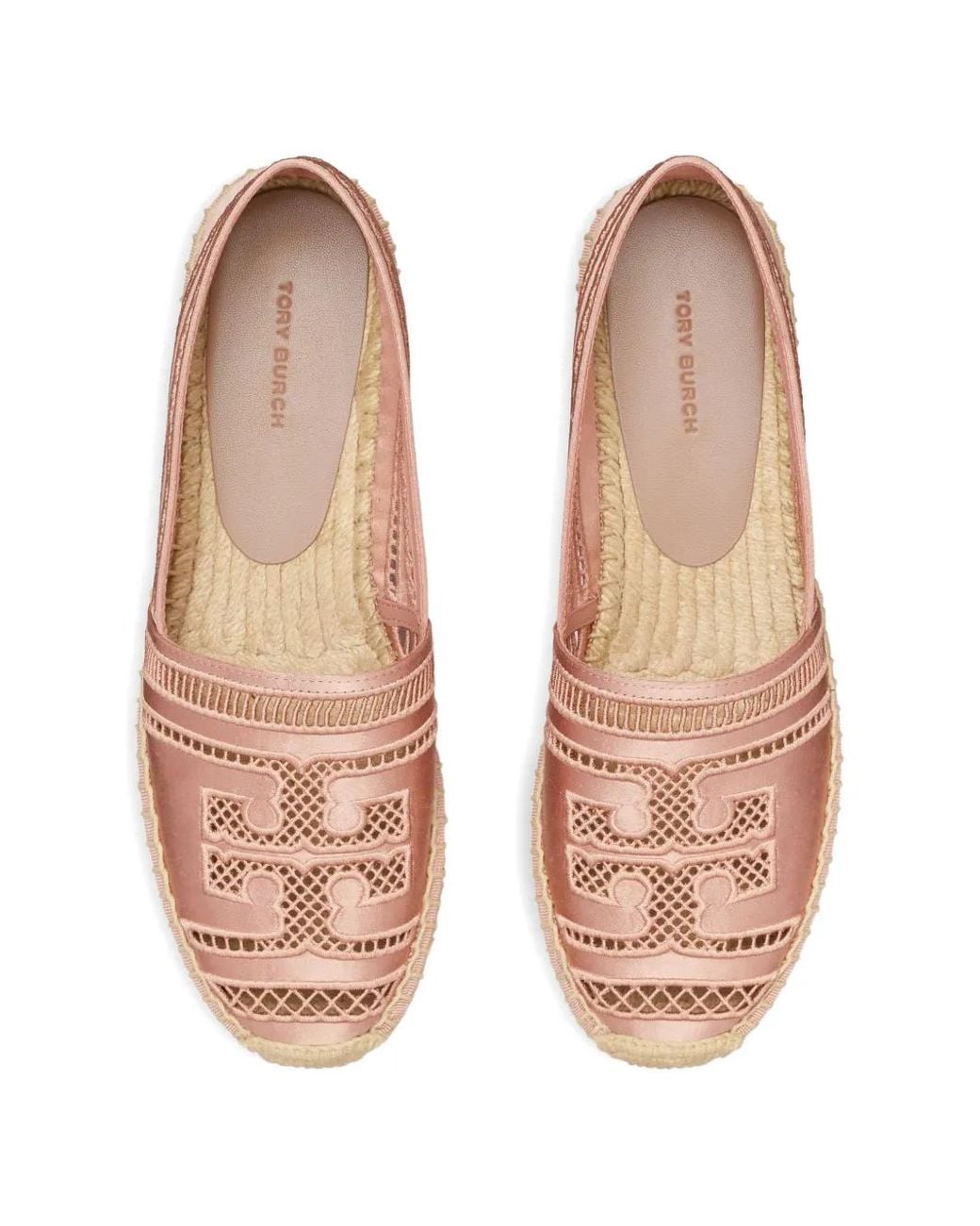 Tory Burch Pink Open Weave Espadrilles