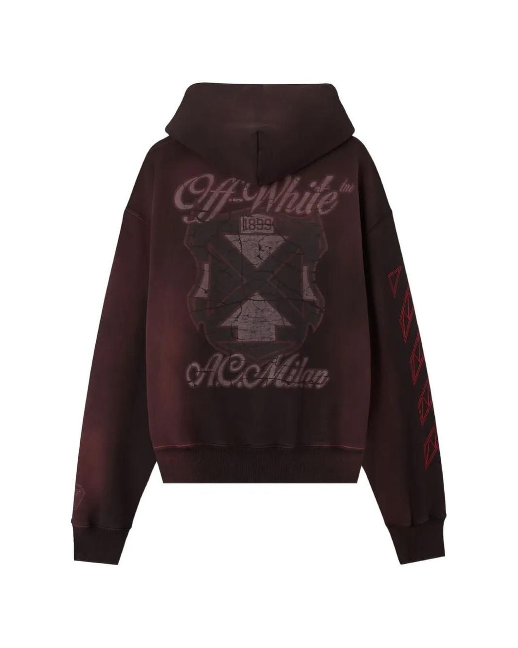 Off-White c/o Virgil Abloh Purple X Ac Milan Logo-Embroidered Hoodie for men