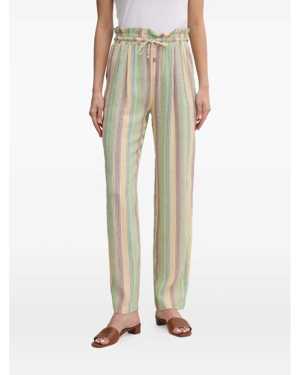 La Petite Francaise Natural Petrus Striped Drawstring Trousers