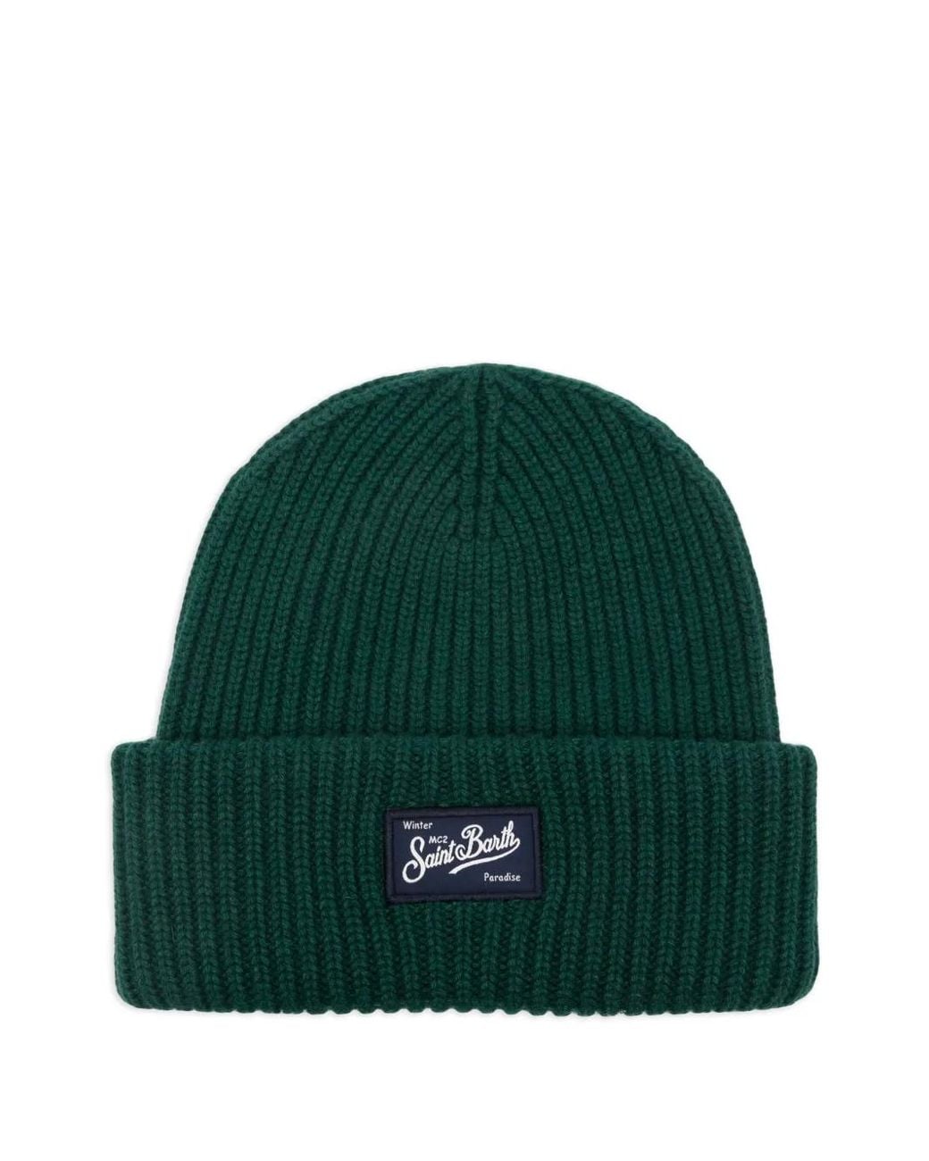 Mc2 Saint Barth Geribbelde Muts Met Logopatch in het Green voor heren