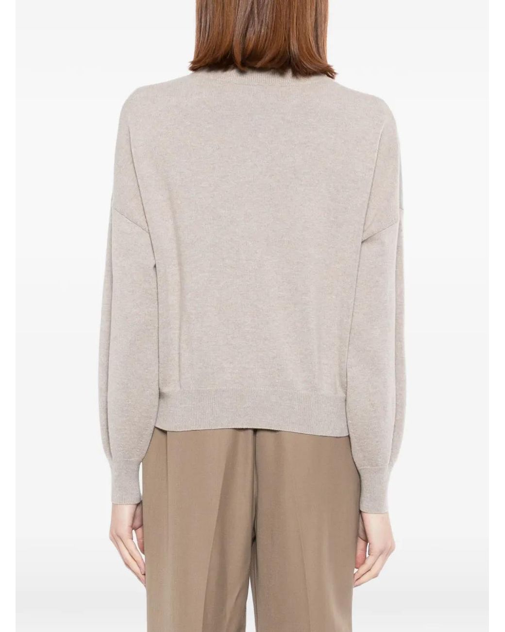 N.Peal Cashmere White Balloon Sleeve Jumper