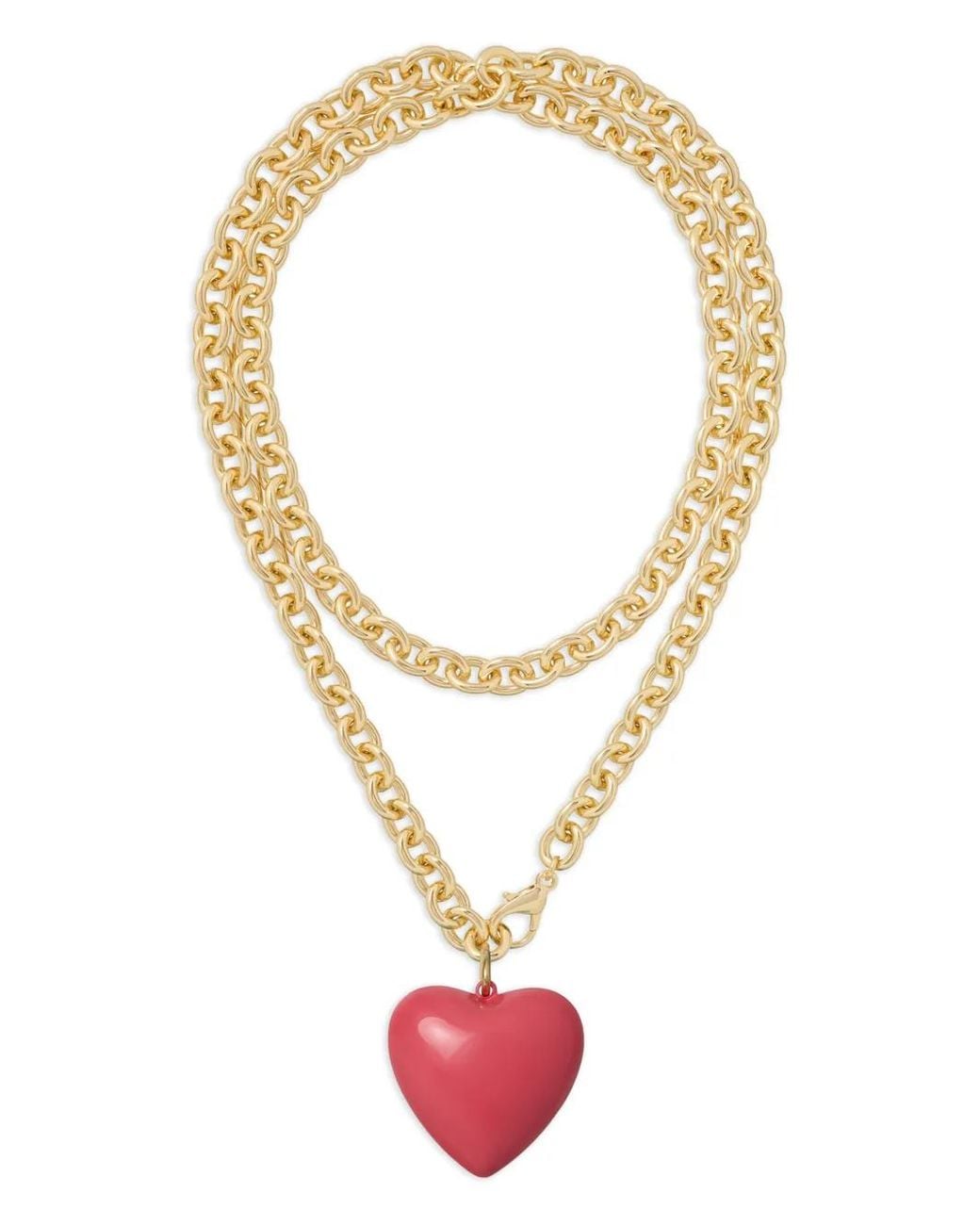 Roxanne Assoulin White Big Puffy Heart Charm Necklace