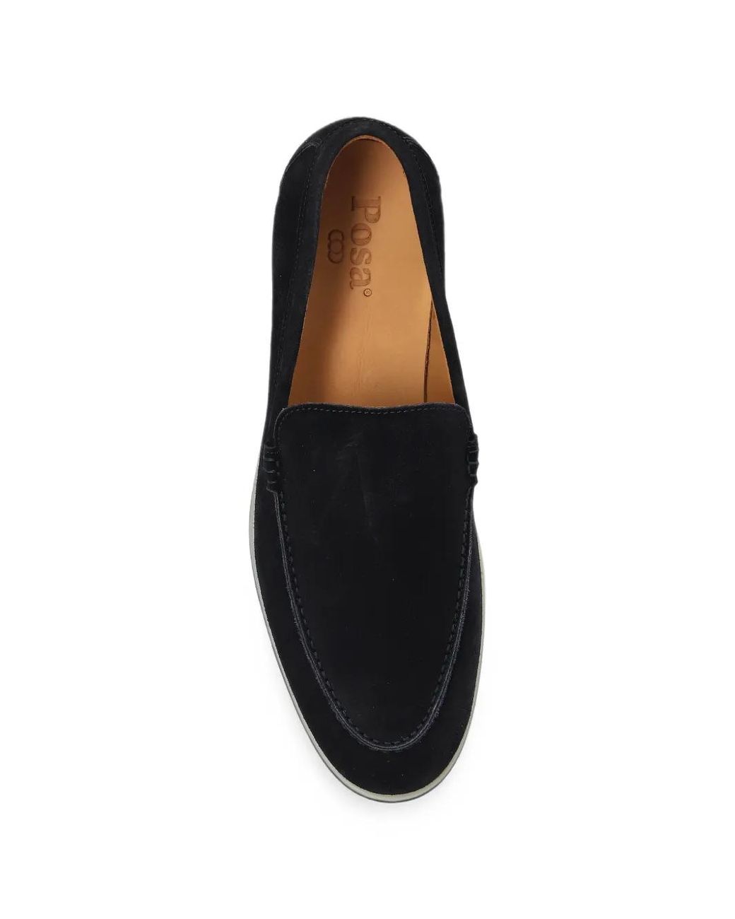 POSA Black Estate Suede Loafers for men