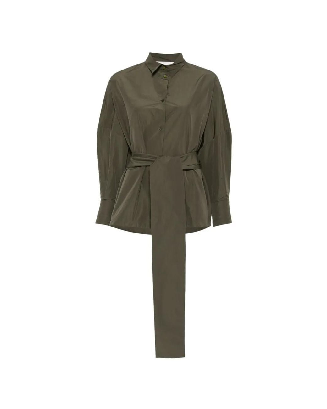 Co.Go Green Belted Balloon-Sleeve Shirt