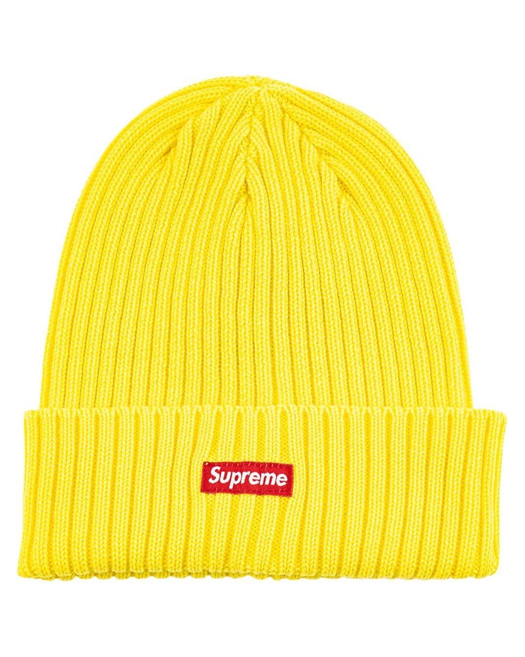 Supreme Overdyed Ribbed Knit Beanie in Yellow | Lyst