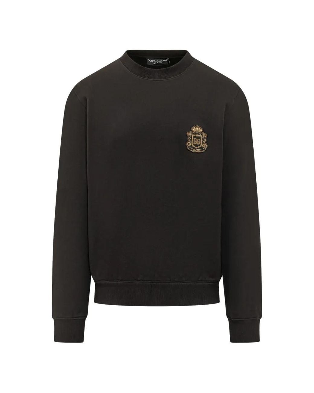 Dolce & Gabbana Black Logo-Patch Sweatshirt for men