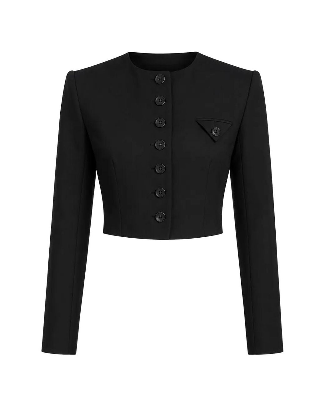 Nissa Black Cropped Tailored Blazer