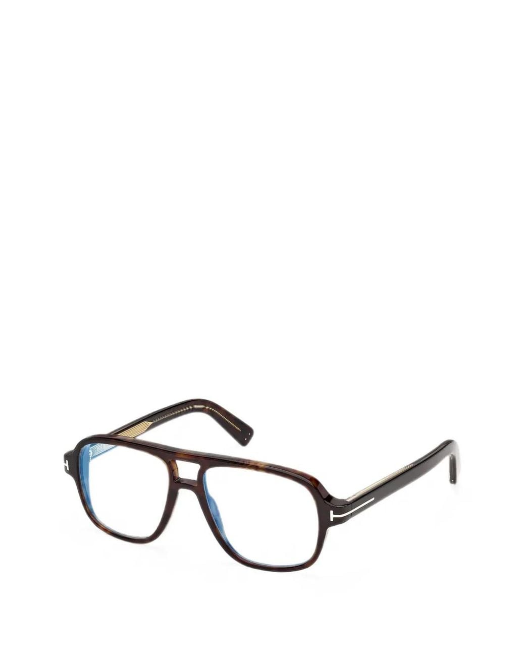 Tom Ford Icon Tortoiseshell-Effect Pilot-Frame Glasses in Black for Men ...