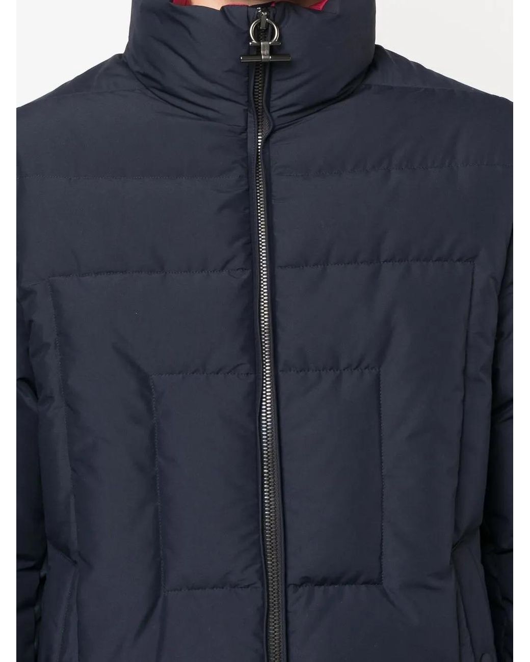 Ferragamo Blue Feather-Down Padded Jacket for men