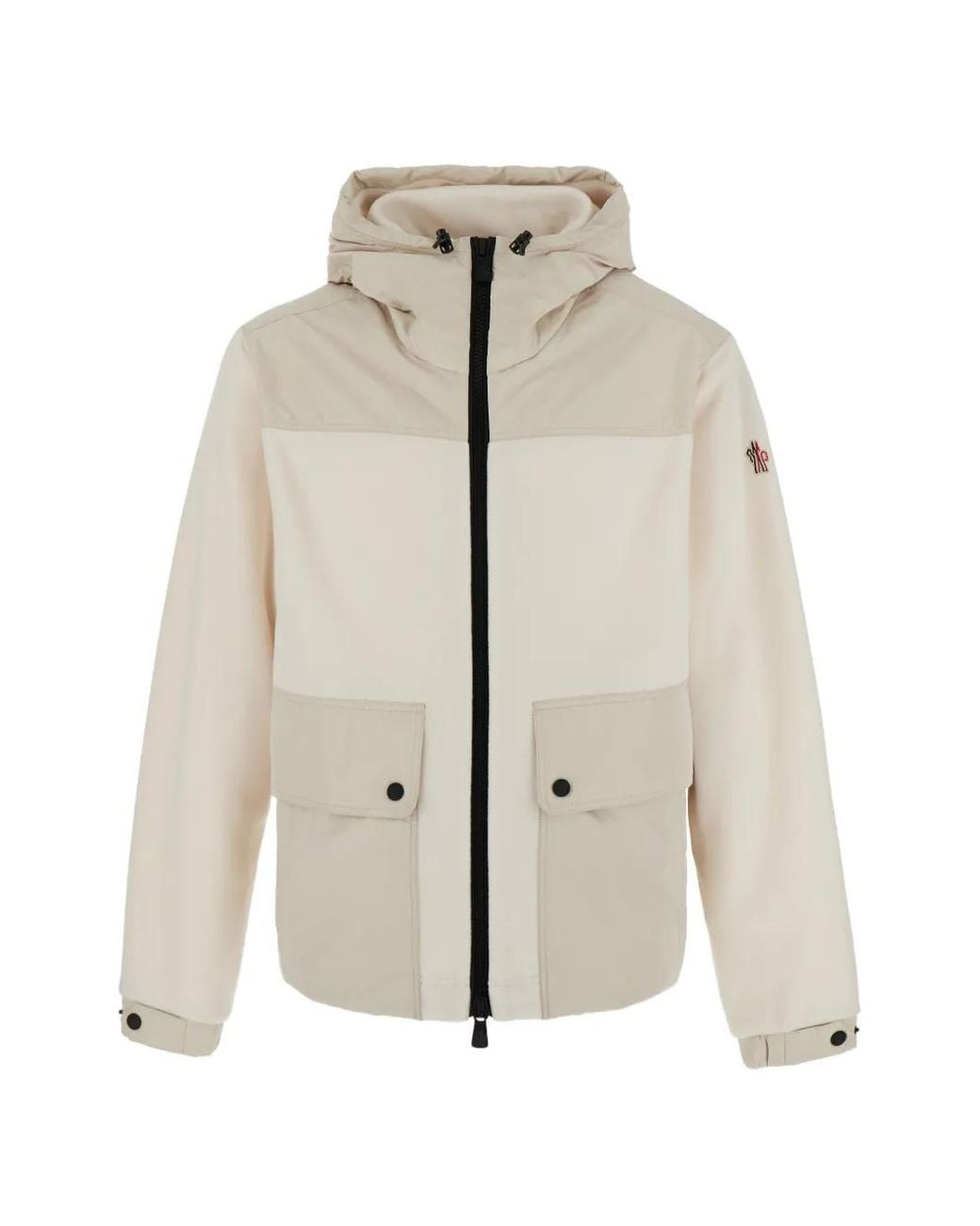 Moncler Natural Polartec Panelled Logo-Patch Jacket for men