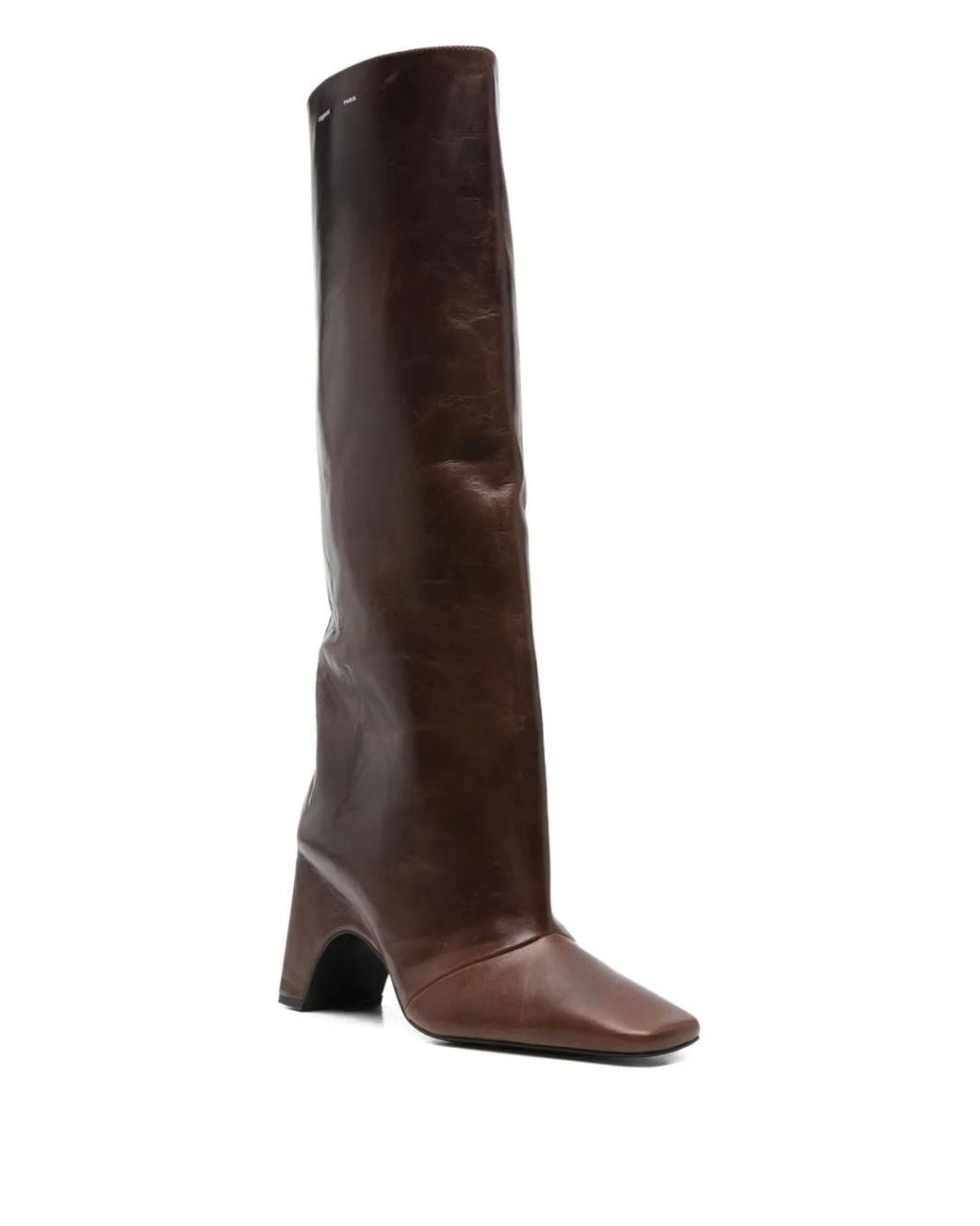 Coperni White Brown 'bridget' High Boots In Leather