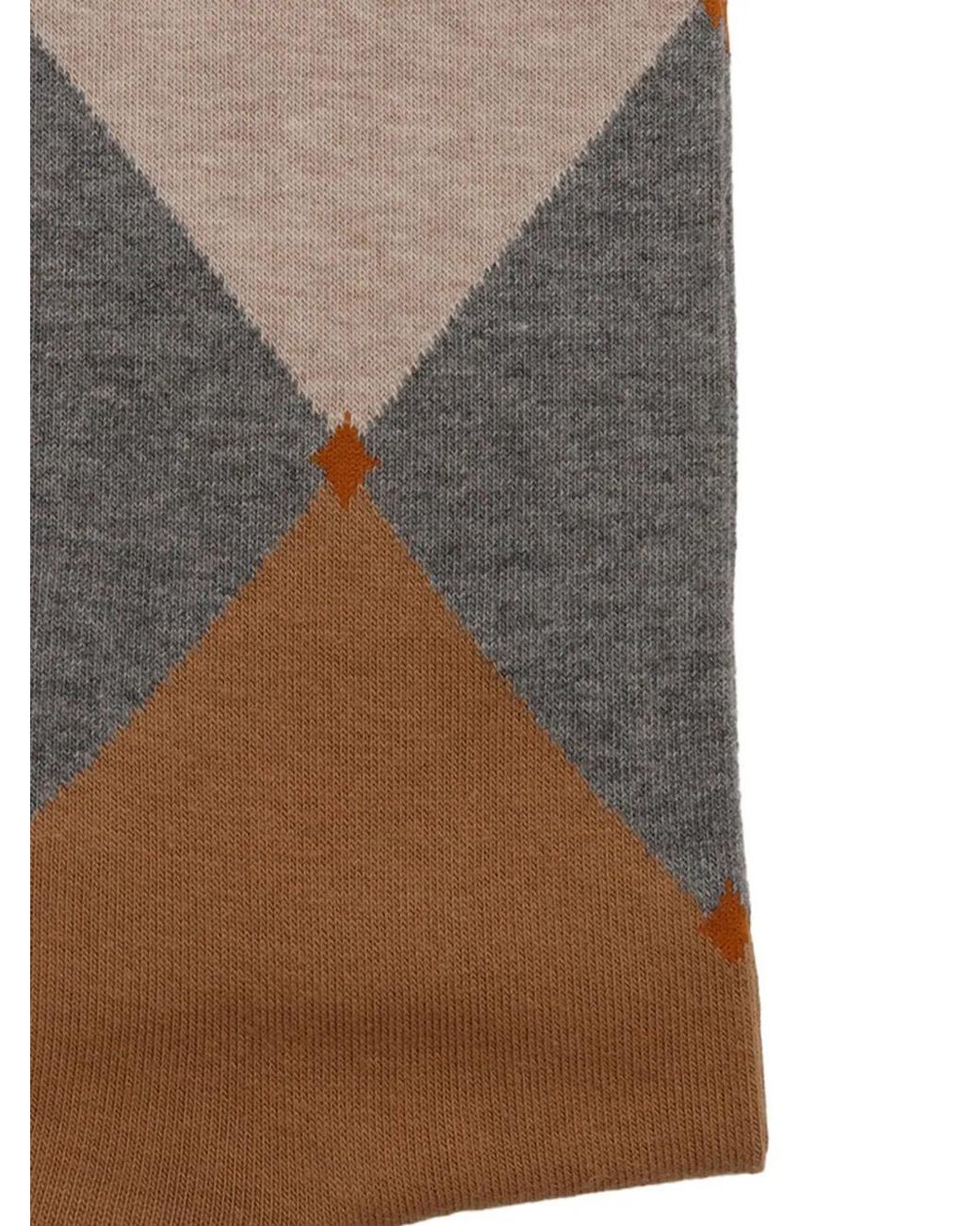 Ballantyne Brown Argyle Socks for men