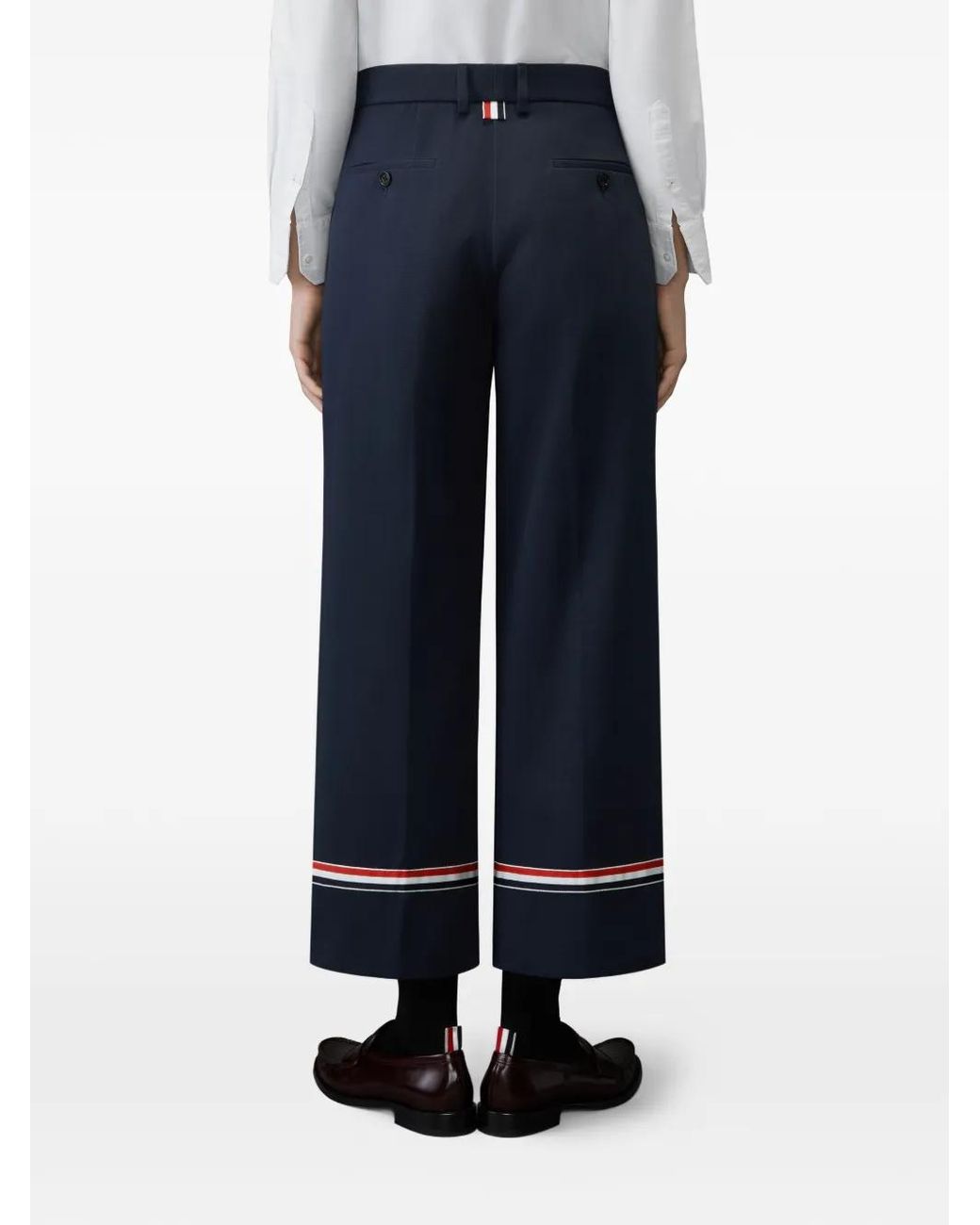 Thom Browne Blue Cotton Gabardine Chino Trousers