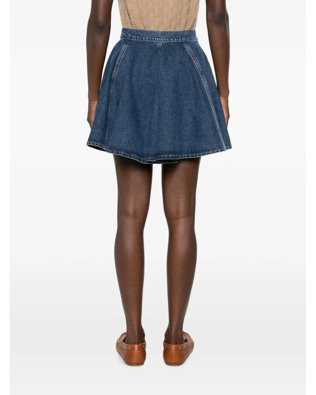 Maje Blue Minijupe Évasée En Jean
