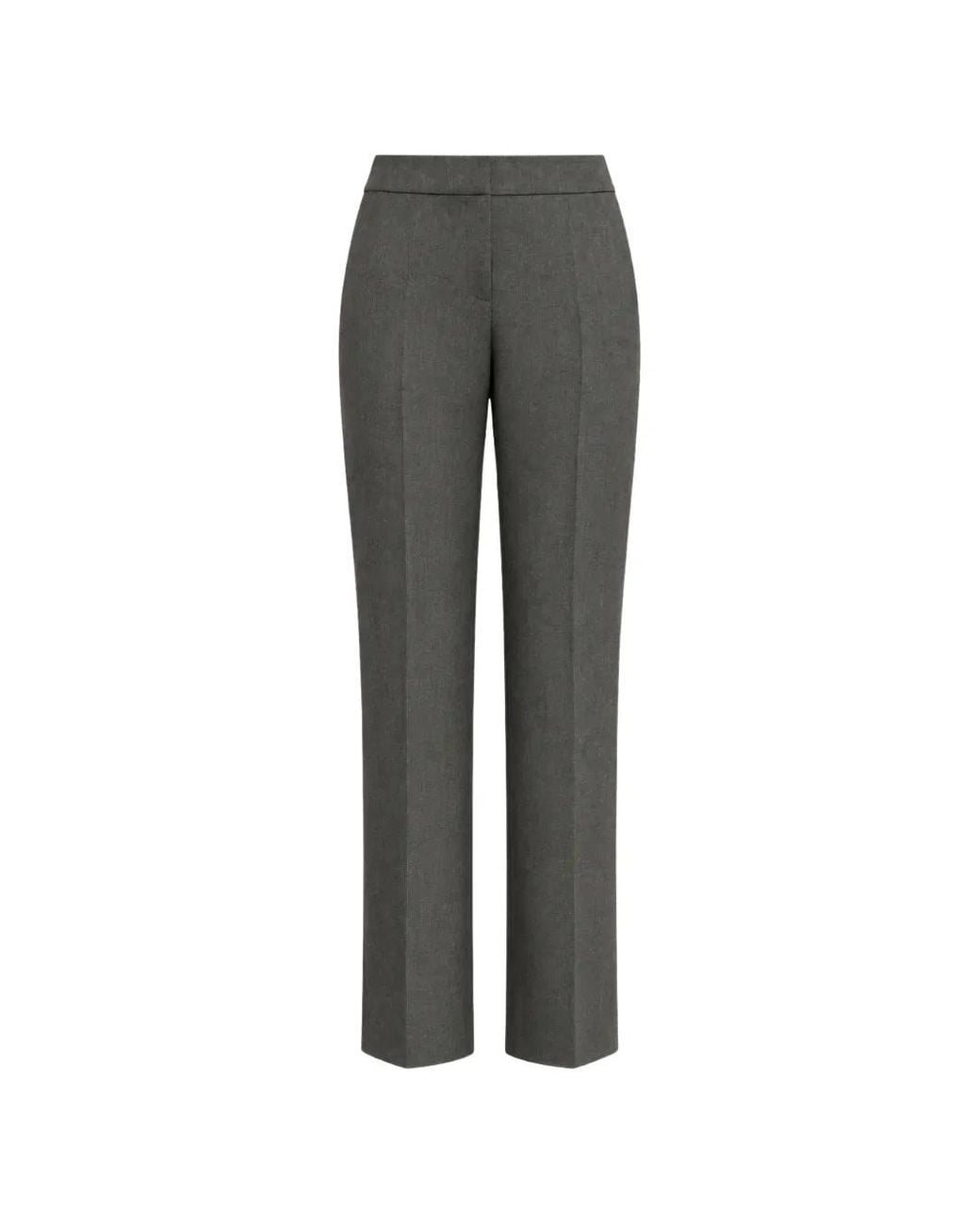 Liviana Conti Gray Zack Pressed-Crease Straight-Leg Trousers
