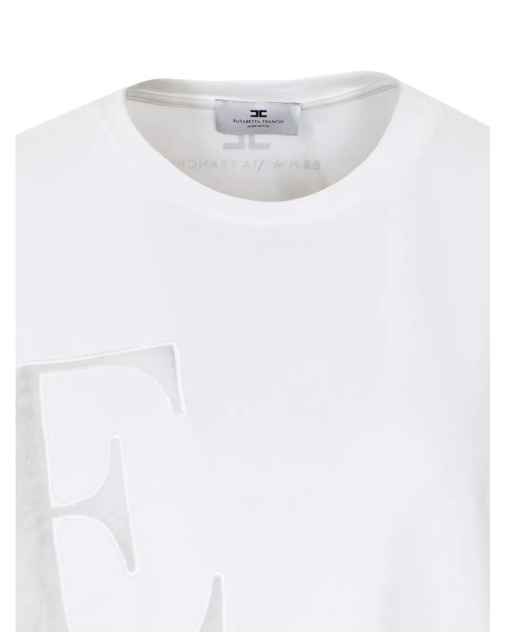 Elisabetta Franchi White Logo-Print T-Shirt