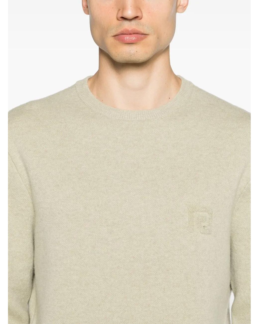 Nanushka Natural Logo-Embroidered Merino Jumper for men
