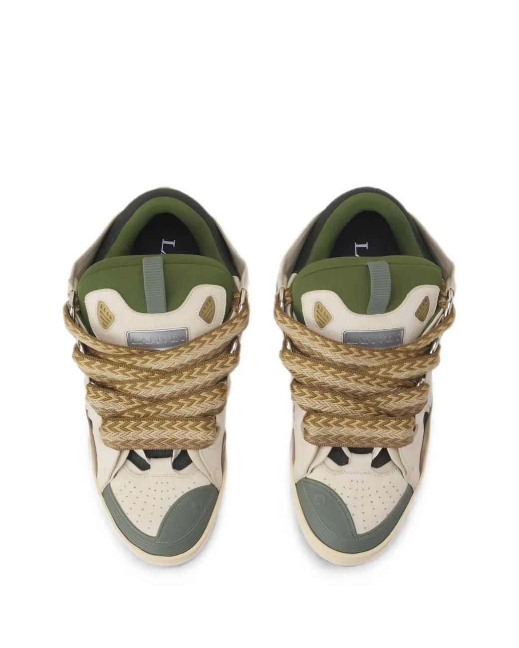 Lanvin Natural Low-Top Sneakers With Dynamic Panel Design And Textured Finish for men