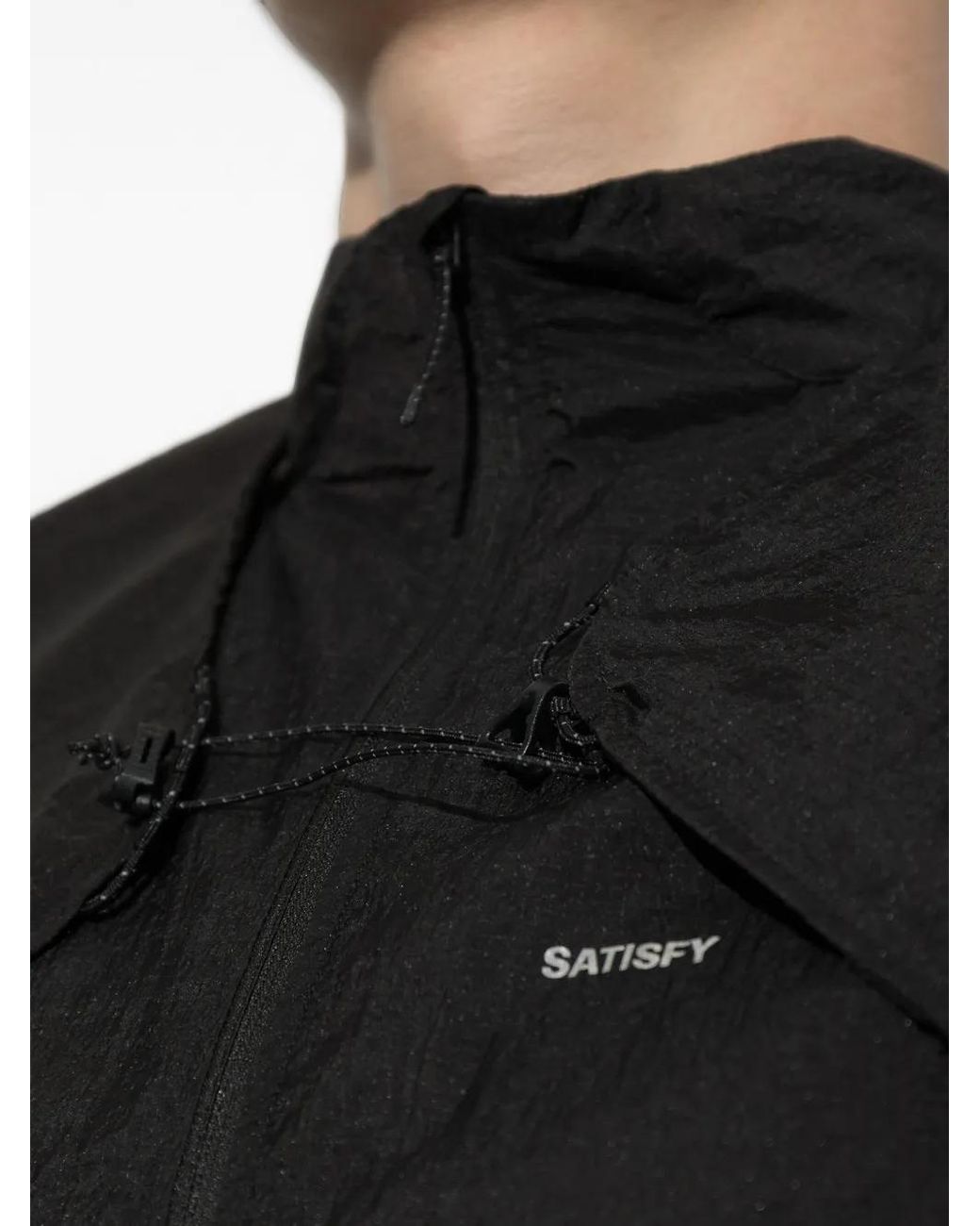 Satisfy Black Rippy Training Windbreaker for men