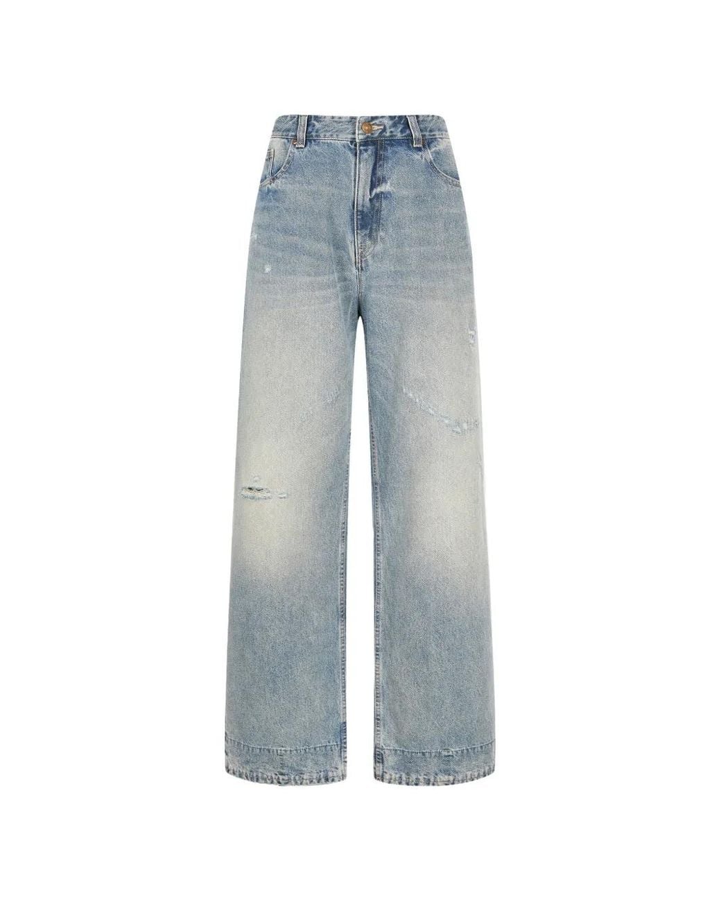 CROQUIS Blue Distressed Straight-Leg Jeans for men
