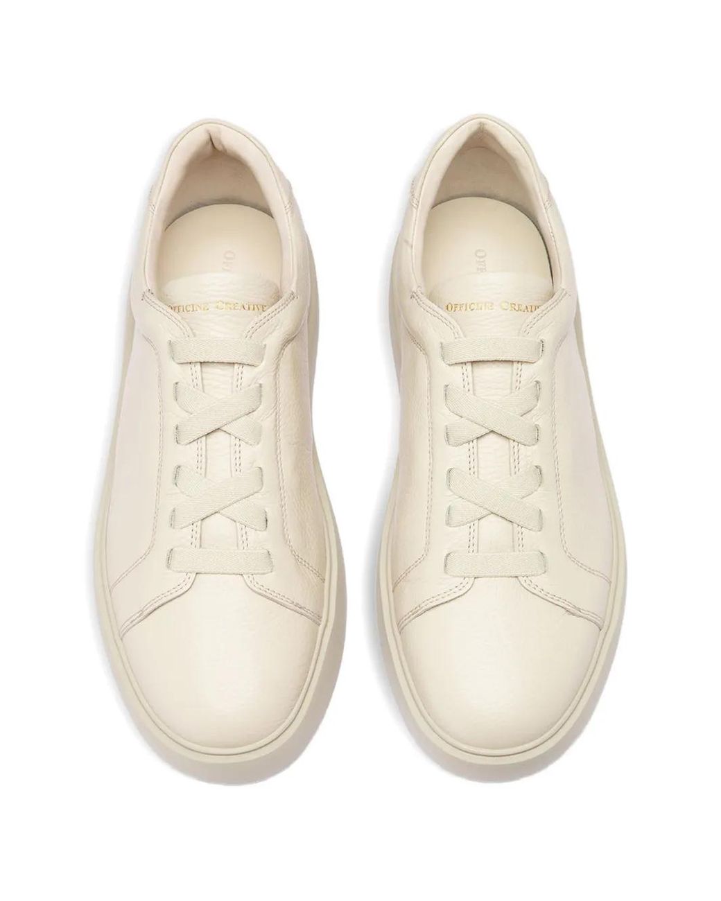 Officine Creative White Tonal Leather Sneakers for men