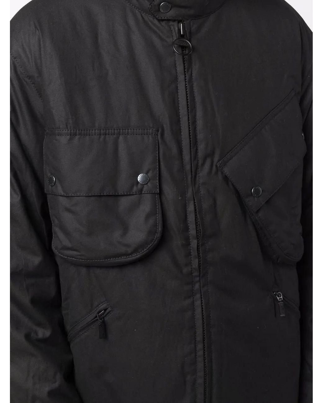 Barbour Black Multi-Pocket Zip-Up Jacket for men