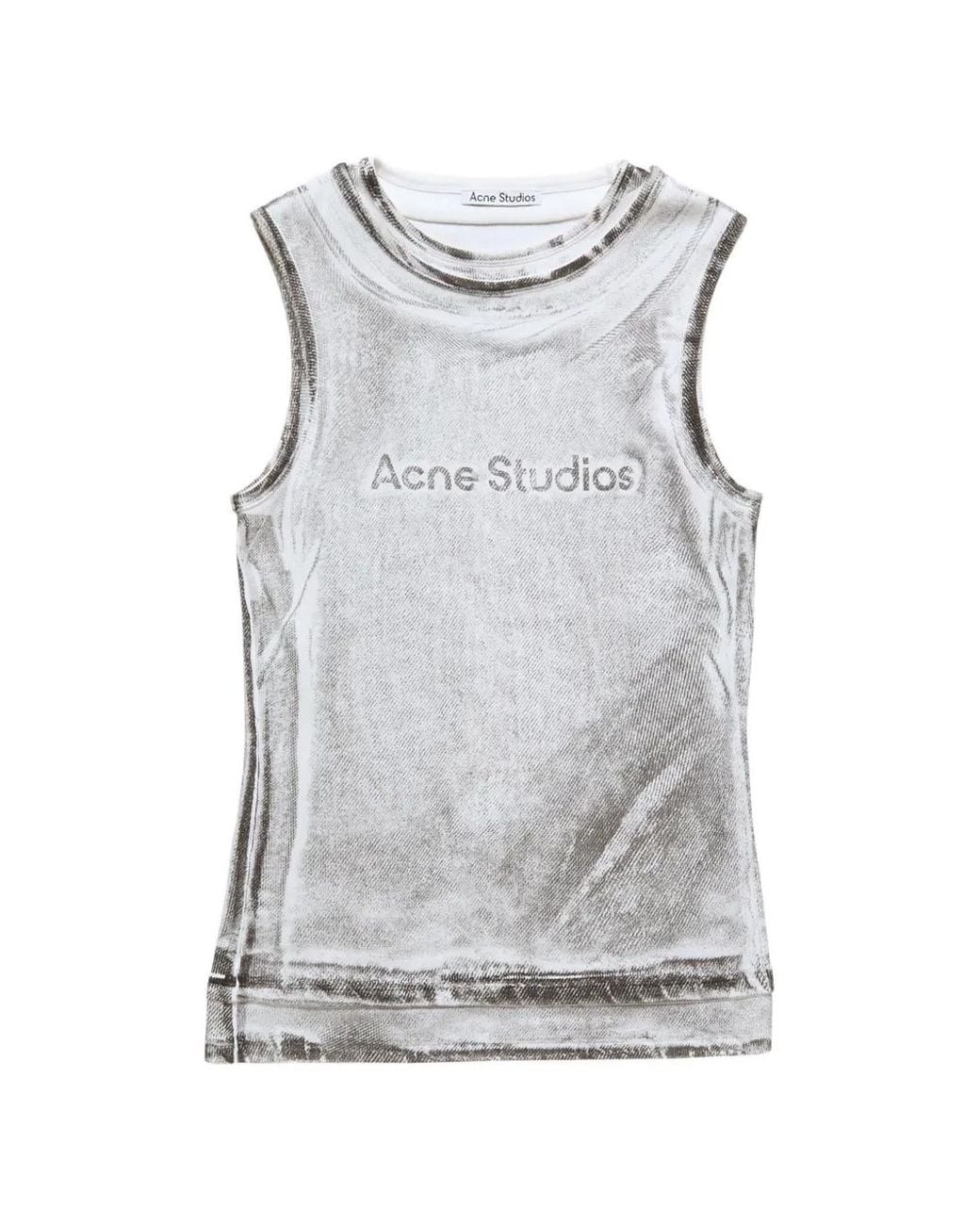 Top A Capas Con Logo Acne de color Gray