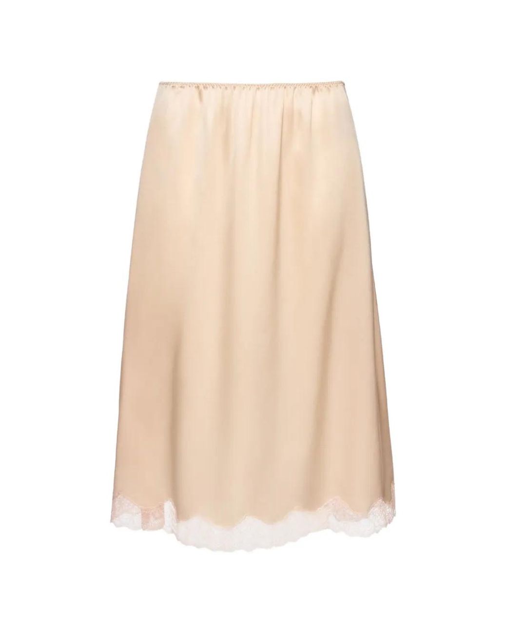 Magda Butrym White Lace-Trim Midi Skirt