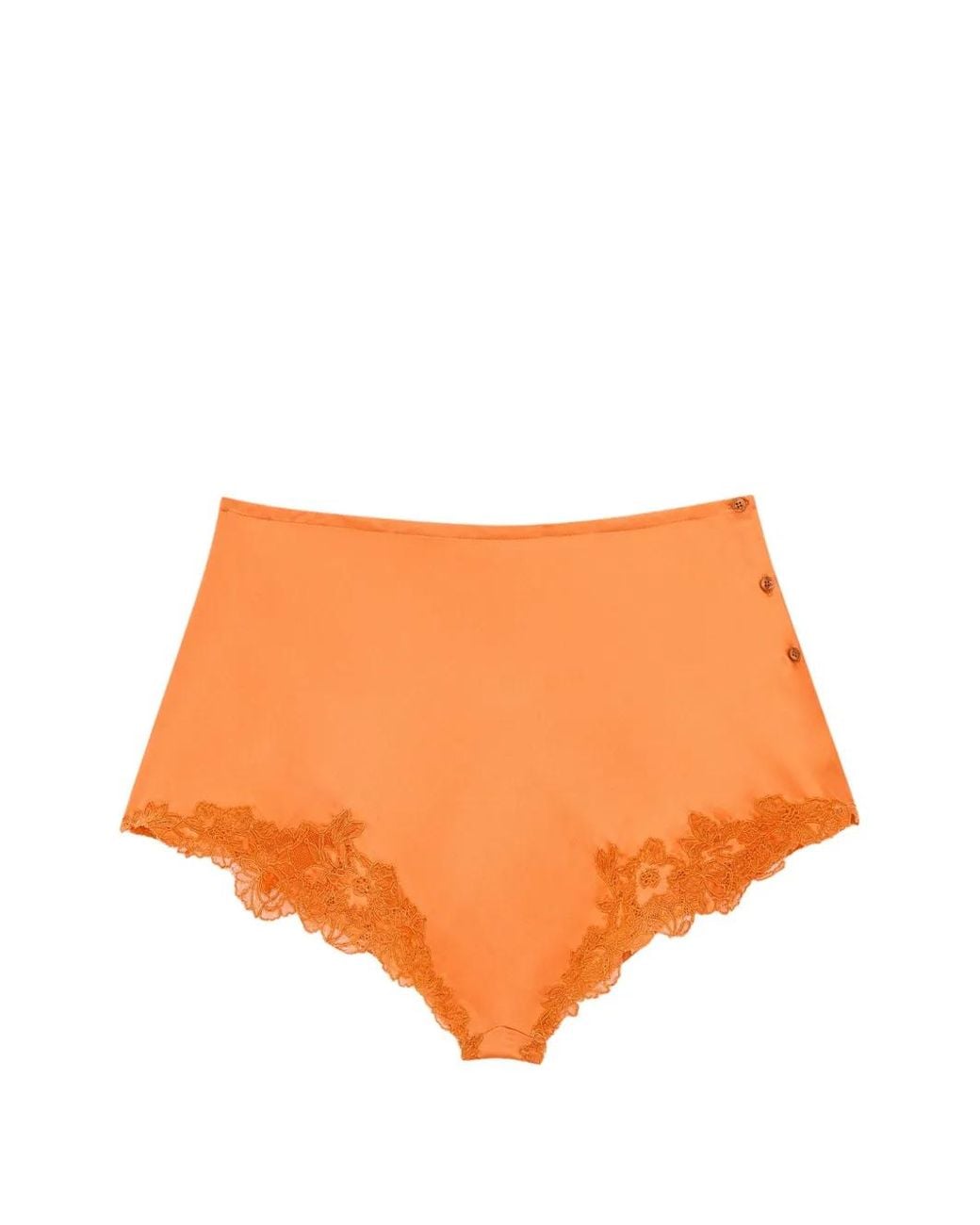 Saint Laurent Orange Embroidered Lingerie Shorts