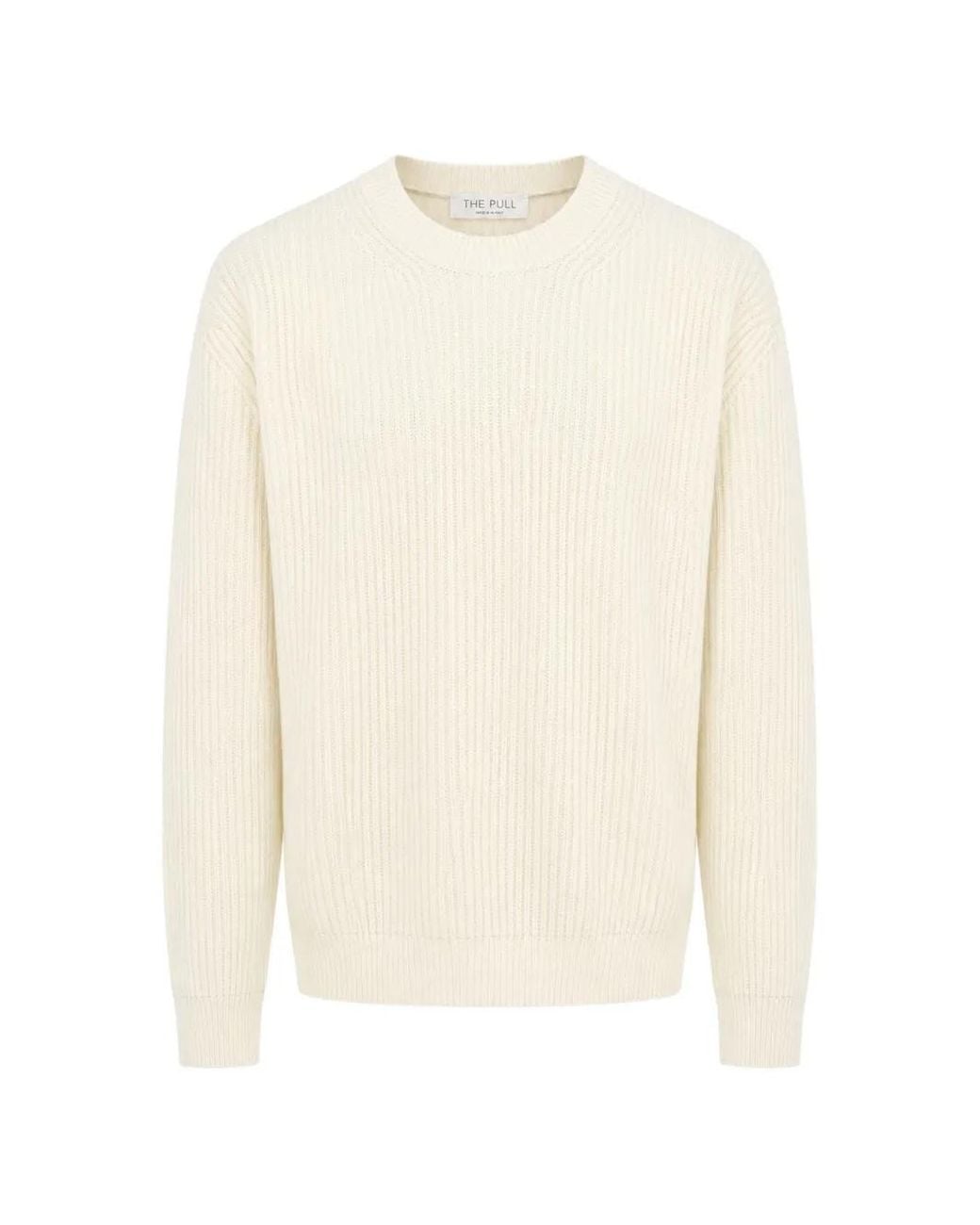 THE PULL Gerippter Pullover in White für Herren