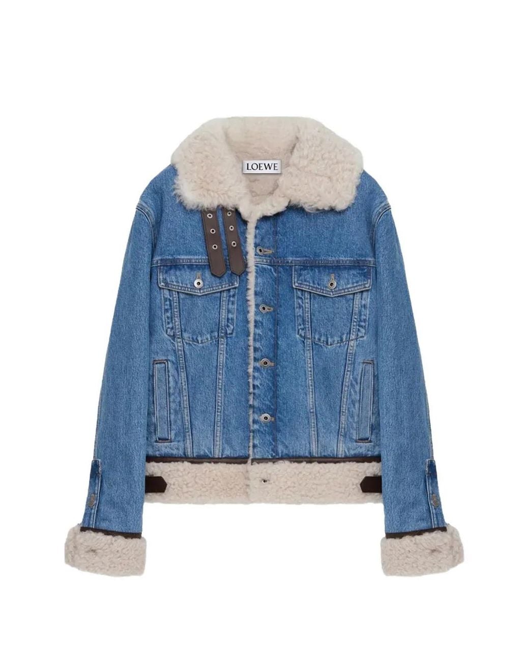 Chaqueta Vaquera Con Ribete De Pelo Loewe de hombre de color Blue